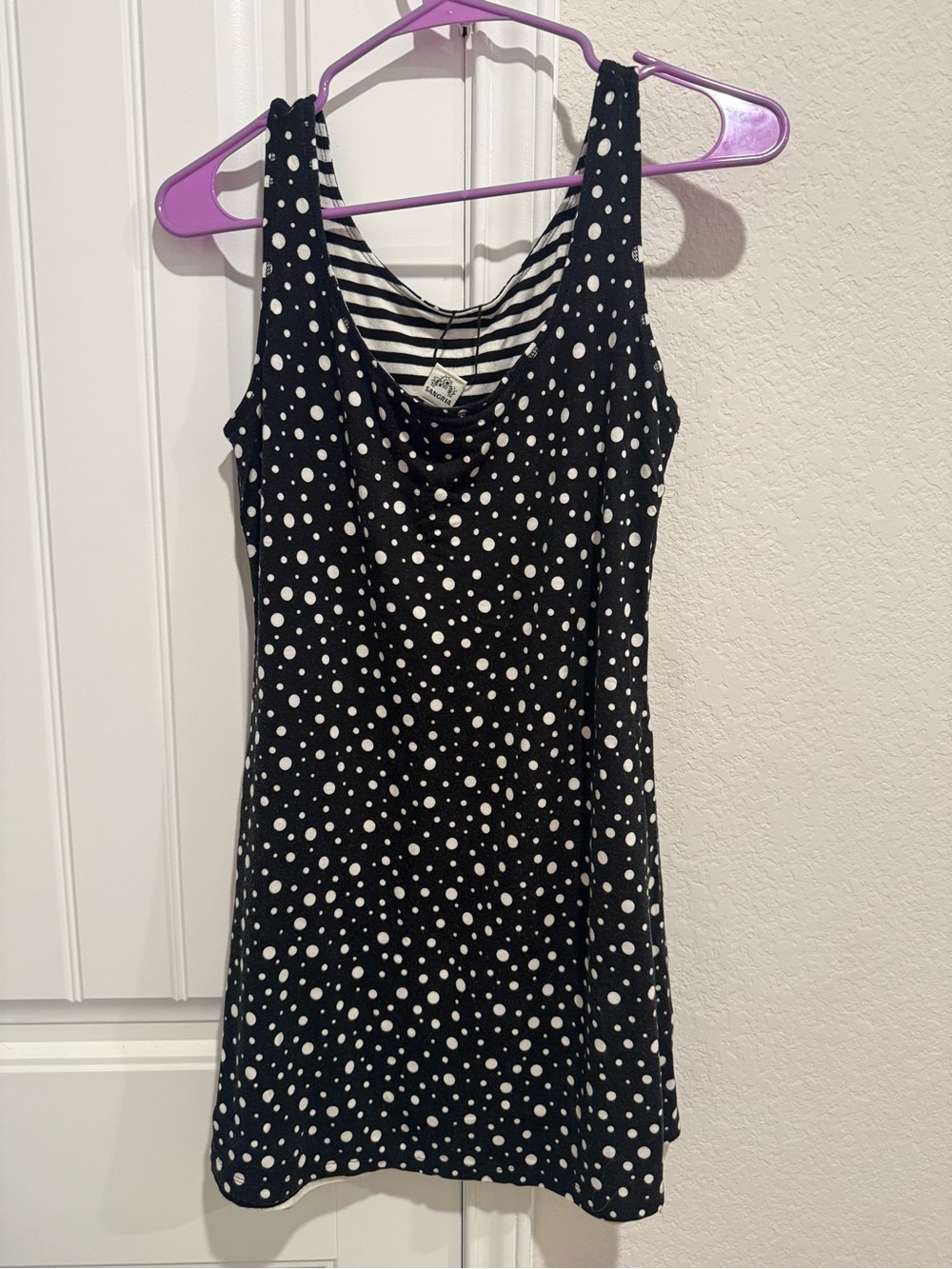 Signature by Sangria Black and White Polka Dot Mini Dress